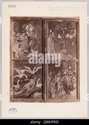 Photograph of painting: `Scenes from the life of St. Stanislaus`, outside of the triptych of St. Ursula in Korzenny (?), beginning of the 16th century. Krieger, Ignacy (Kraków ; zakład fotograficzny ; 1860-1926), photo studio Stock Photo